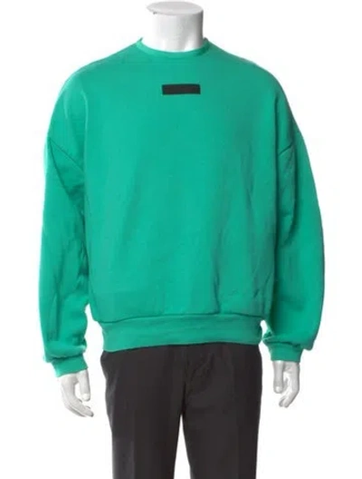 Pre-owned Essentials Graphic Print Crew Neck Pullover In Green
