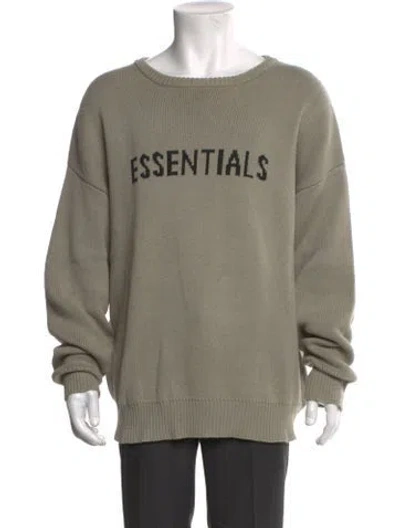 Pre-owned Essentials Graphic Print Crew Neck Pullover In Neutral