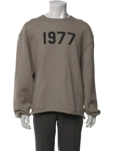 Pre-owned Essentials Graphic Print Crew Neck Pullover In Neutral