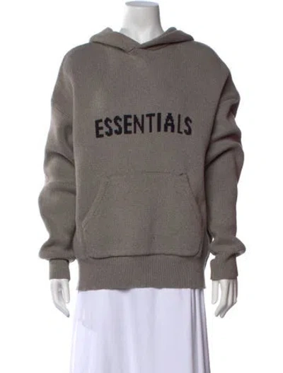 Pre-owned Essentials Graphic Print Crew Neck Sweater In Grey