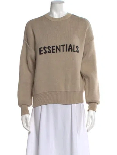 Pre-owned Essentials Graphic Print Crew Neck Sweater In Neutral