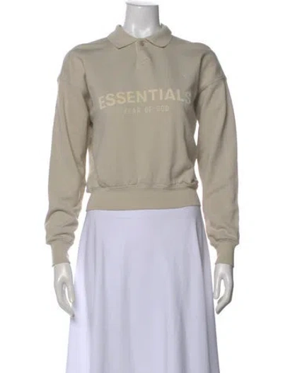 Pre-owned Essentials Graphic Print Crew Neck Sweater In Neutral