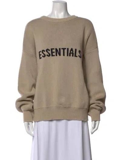 Pre-owned Essentials Graphic Print Crew Neck Sweater In Neutral
