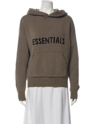 Pre-owned Essentials Graphic Print Crew Neck Sweater In Neutrals