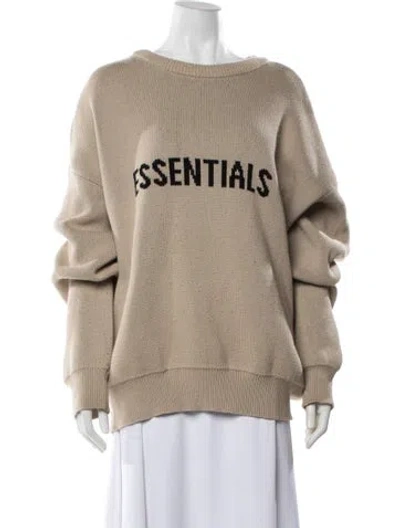 Pre-owned Essentials Graphic Print Crew Neck Sweater In Neutrals
