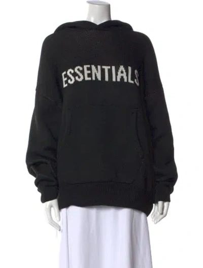 Pre-owned Essentials Graphic Print Crew Neck Sweater W/ Tags In Black