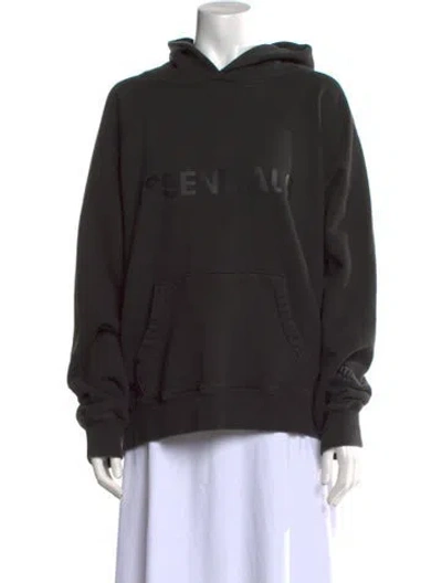 Pre-owned Essentials Graphic Print Crew Neck Sweatshirt In Black