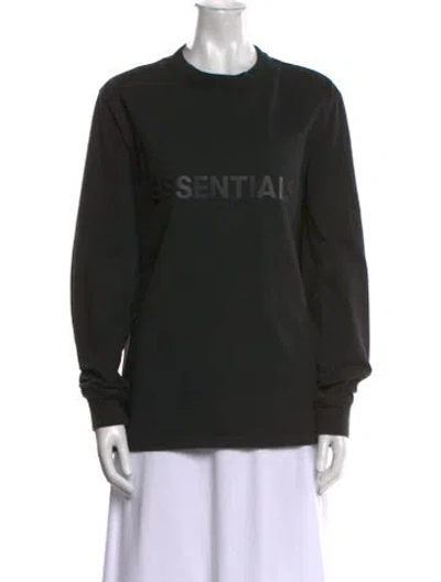 Pre-owned Essentials Graphic Print Crew Neck Sweatshirt In Black