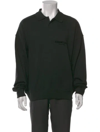Pre-owned Essentials Graphic Print Crew Neck Sweatshirt In Black
