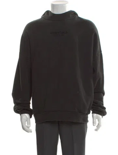 Pre-owned Essentials Graphic Print Crew Neck Sweatshirt In Black
