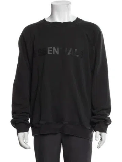 Pre-owned Essentials Graphic Print Crew Neck Sweatshirt In Black