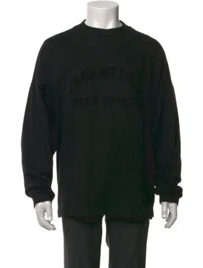 Pre-owned Essentials Graphic Print Crew Neck Sweatshirt In Black