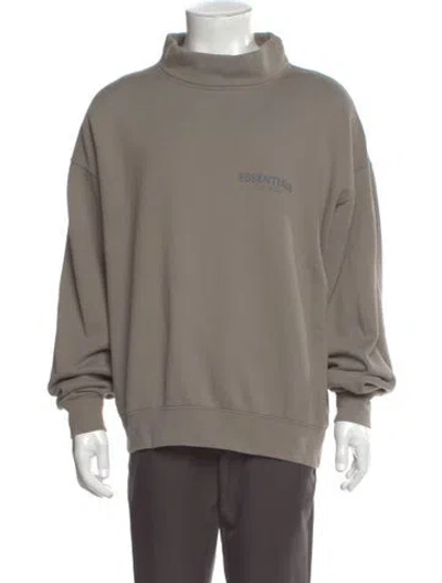 Pre-owned Essentials Graphic Print Crew Neck Sweatshirt In Gray