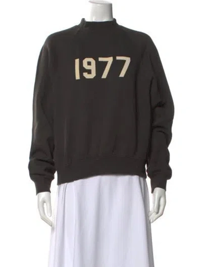 Pre-owned Essentials Graphic Print Crew Neck Sweatshirt In Gray