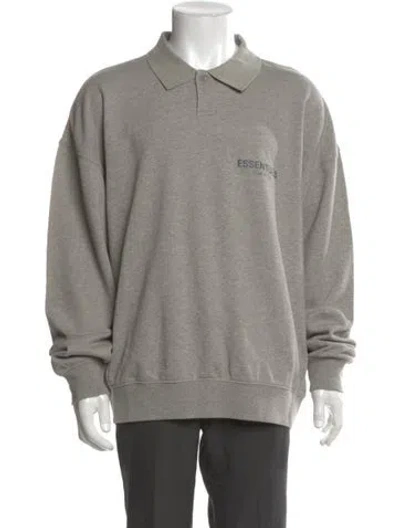 Pre-owned Essentials Graphic Print Crew Neck Sweatshirt In Gray