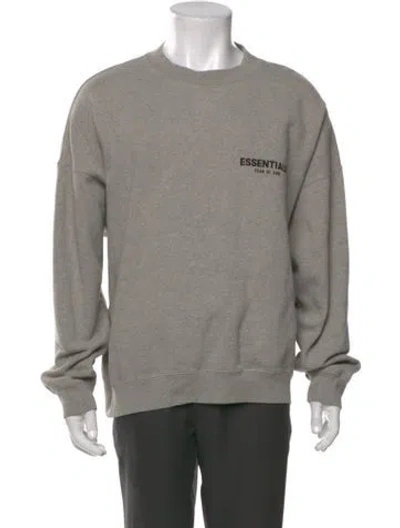 Pre-owned Essentials Graphic Print Crew Neck Sweatshirt In Gray