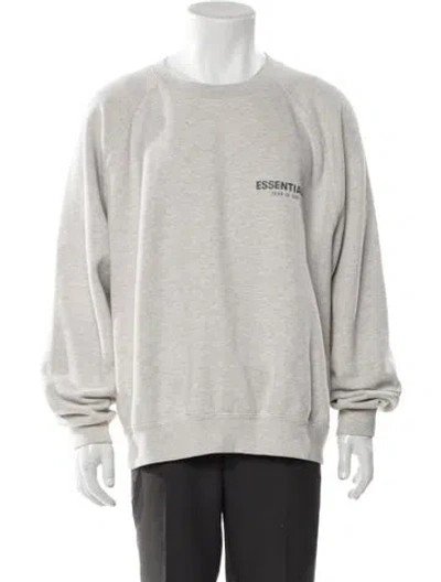 Pre-owned Essentials Graphic Print Crew Neck Sweatshirt In Gray