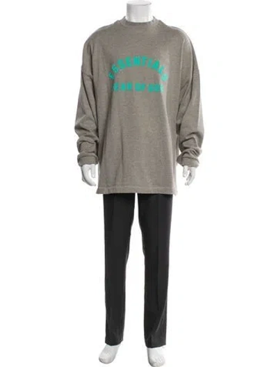 Pre-owned Essentials Graphic Print Crew Neck Sweatshirt In Gray