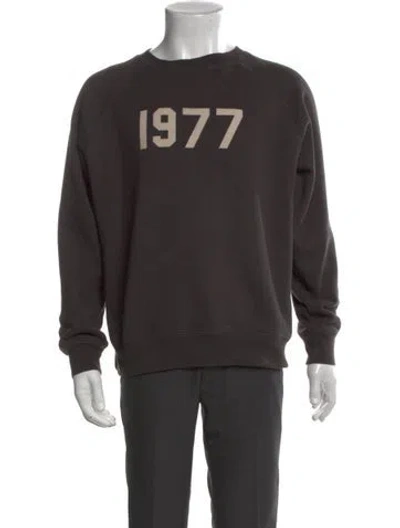 Pre-owned Essentials Graphic Print Crew Neck Sweatshirt In Gray