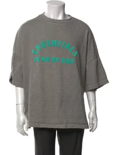 Pre-owned Essentials Graphic Print Crew Neck Sweatshirt In Gray