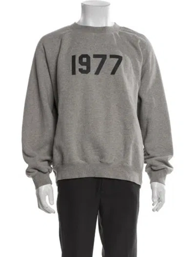 Pre-owned Essentials Graphic Print Crew Neck Sweatshirt In Gray