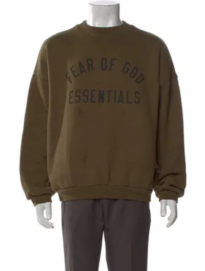 Pre-owned Essentials Graphic Print Crew Neck Sweatshirt In Green