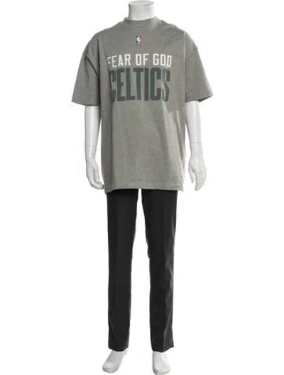 Pre-owned Essentials Graphic Print Crew Neck Sweatshirt In Grey