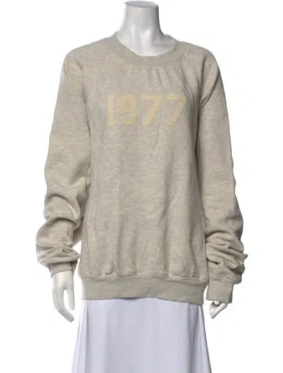Pre-owned Essentials Graphic Print Crew Neck Sweatshirt In Grey