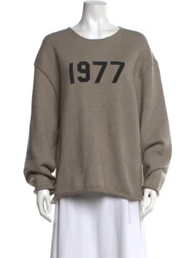 Pre-owned Essentials Graphic Print Crew Neck Sweatshirt In Neutral