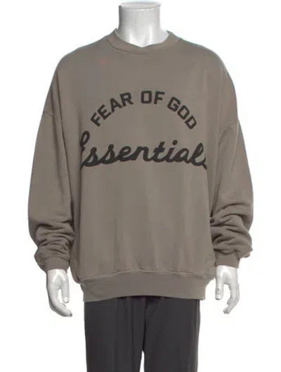 Pre-owned Essentials Graphic Print Crew Neck Sweatshirt In Neutrals