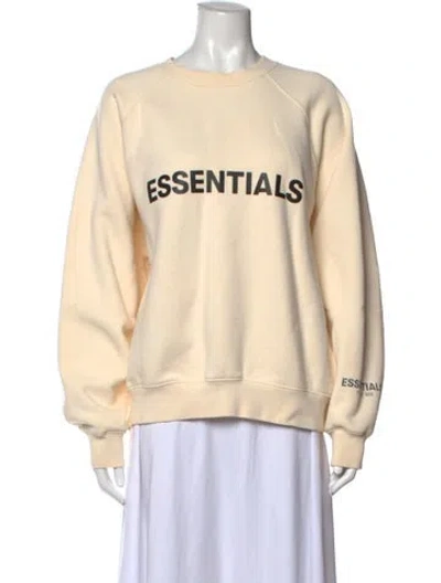 Pre-owned Essentials Graphic Print Crew Neck Sweatshirt In Neutrals