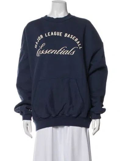 Pre-owned Essentials Graphic Print Crew Neck Sweatshirt W/ Tags In Blue