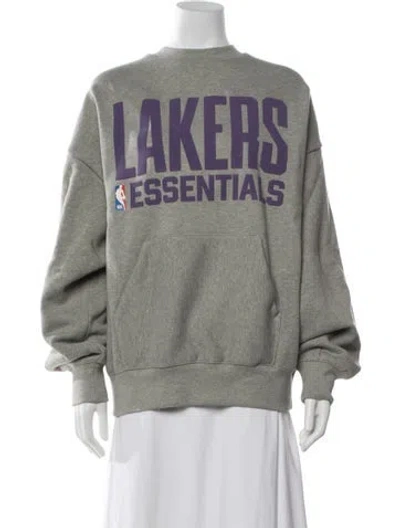 Pre-owned Essentials Graphic Print Crew Neck Sweatshirt W/ Tags In Green/grey