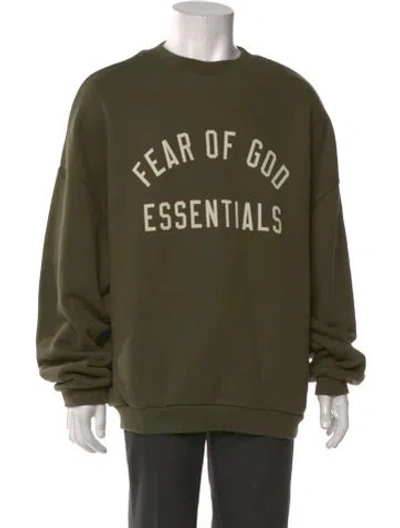 Pre-owned Essentials Graphic Print Crew Neck Sweatshirt W/ Tags In Green/neutrals