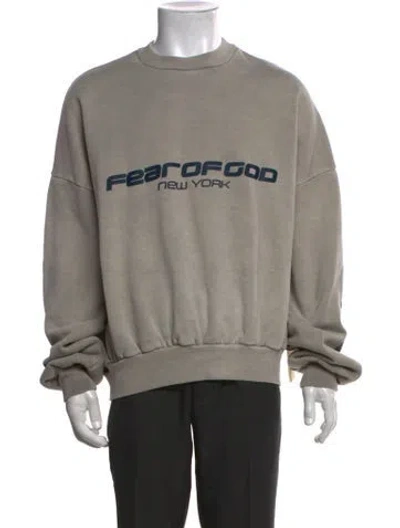 Pre-owned Essentials Graphic Print Crew Neck Sweatshirt W/ Tags In Grey