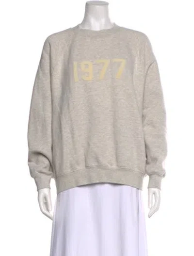 Pre-owned Essentials Graphic Print Crew Neck Sweatshirt In White