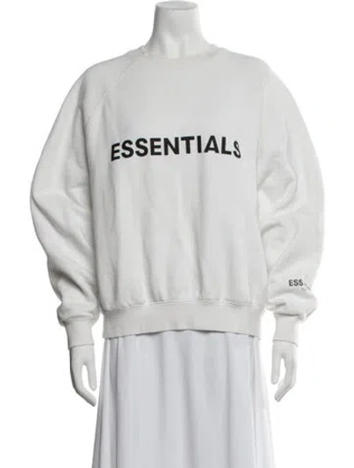 Pre-owned Essentials Graphic Print Crew Neck Sweatshirt In White