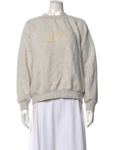 Pre-owned Essentials Graphic Print Crew Neck Sweatshirt In White