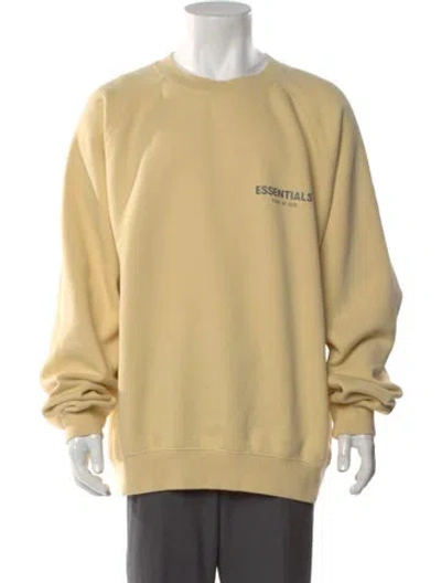 Pre-owned Essentials Graphic Print Crew Neck Sweatshirt In Yellow