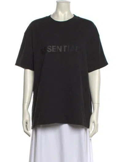 Pre-owned Essentials Graphic Print Crew Neck T-shirt In Black