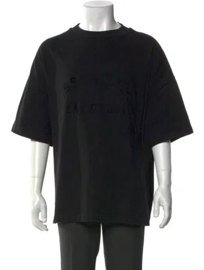 Pre-owned Essentials Graphic Print Crew Neck T-shirt In Black