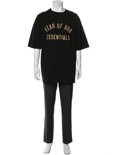 Pre-owned Essentials Graphic Print Crew Neck T-shirt In Black