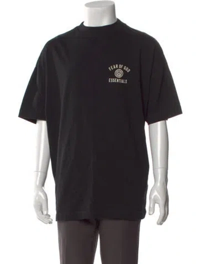 Pre-owned Essentials Graphic Print Crew Neck T-shirt In Black