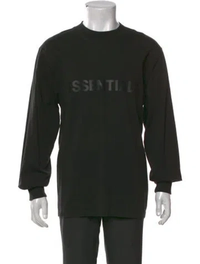 Pre-owned Essentials Graphic Print Crew Neck T-shirt In Black