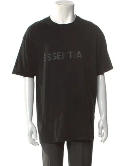 Pre-owned Essentials Graphic Print Crew Neck T-shirt In Black