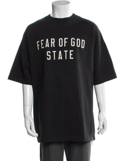 Pre-owned Essentials Graphic Print Crew Neck T-shirt In Black