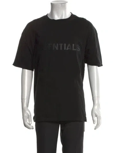 Pre-owned Essentials Graphic Print Crew Neck T-shirt In Black