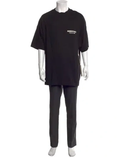 Pre-owned Essentials Graphic Print Crew Neck T-shirt In Black