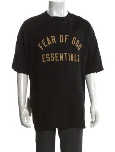 Pre-owned Essentials Graphic Print Crew Neck T-shirt In Black