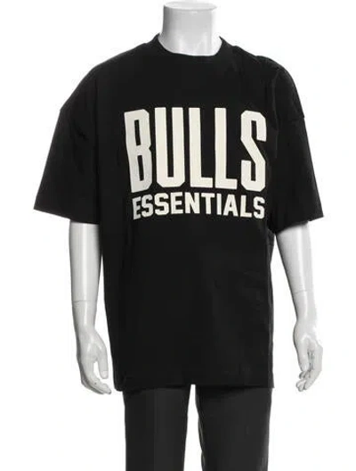 Pre-owned Essentials Graphic Print Crew Neck T-shirt In Black